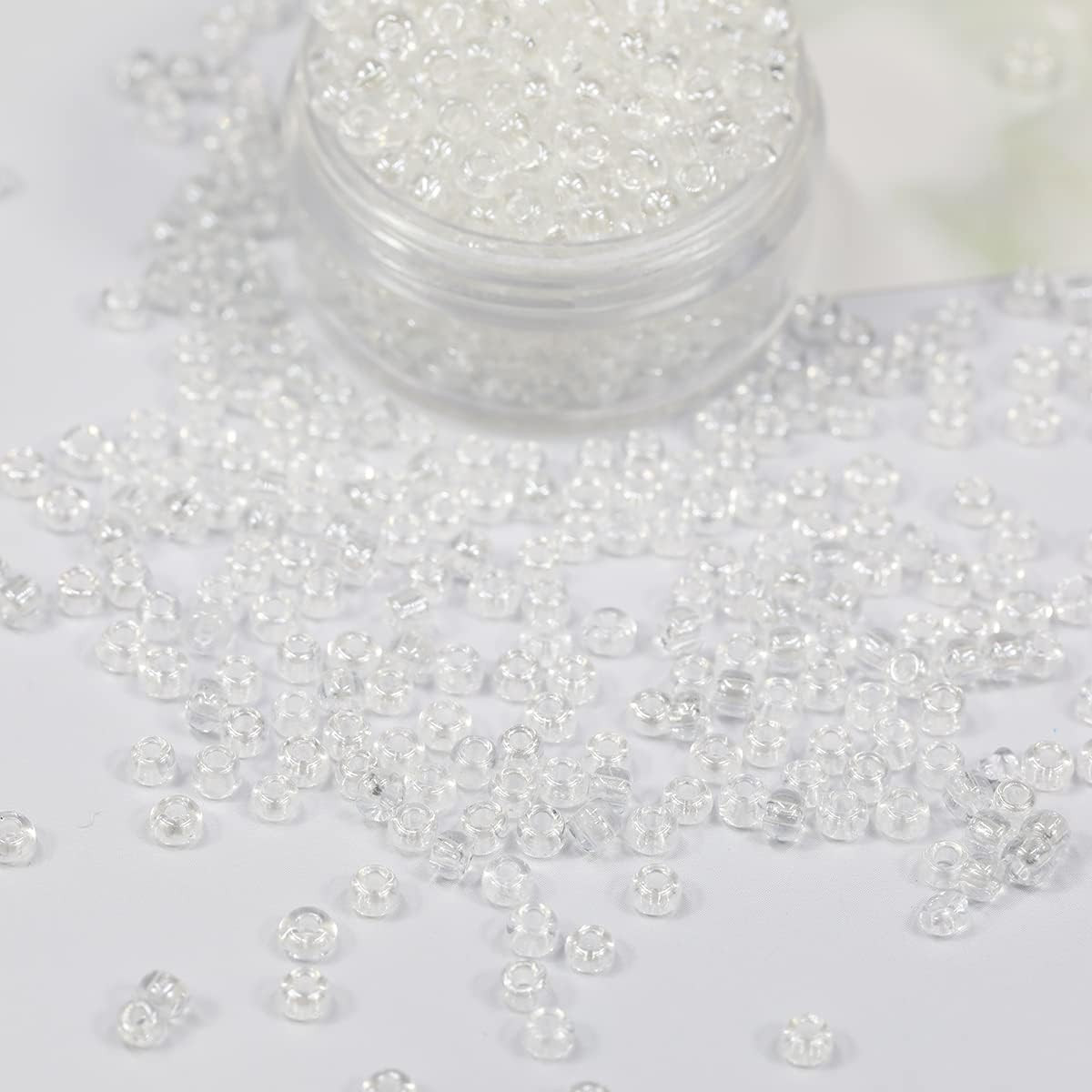 Crystal Pearl 3mm Seed Beads About 3600pcs/100Grams in Bag, 8/0 Glass Craft Bead