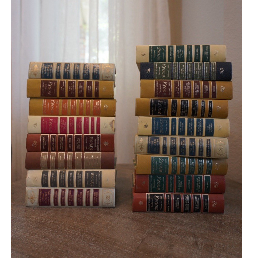 Condensed Books Hardcover Abridged Fiction Short Stories Set Decor