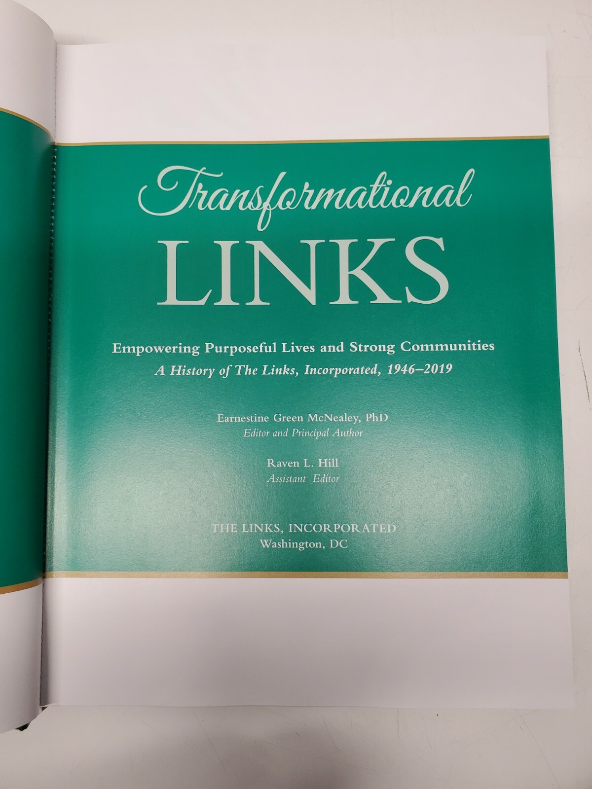 The Links, Inc. Transformational Links Book Earnestine Green McNealey, PhD 2019