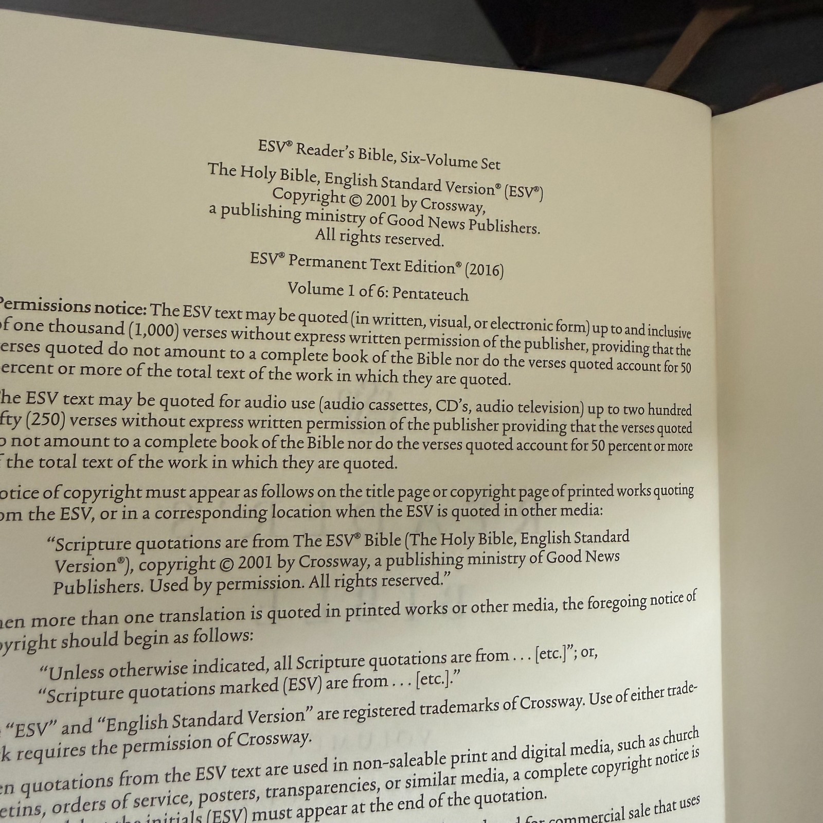 ESV Reader’s Bible 6-Volume Set English Standard Version Hardcover Case Crossway