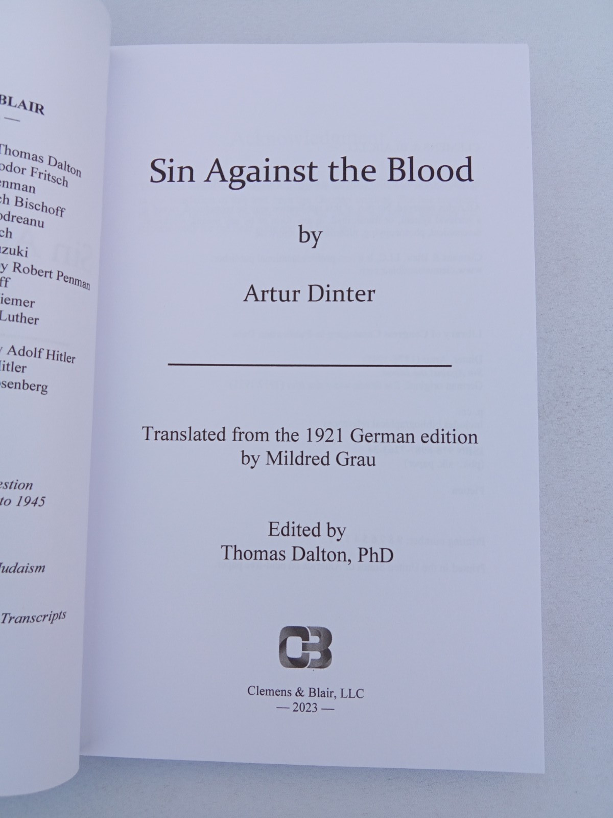Sin Against the Blood: A Novel by Artur Dinter