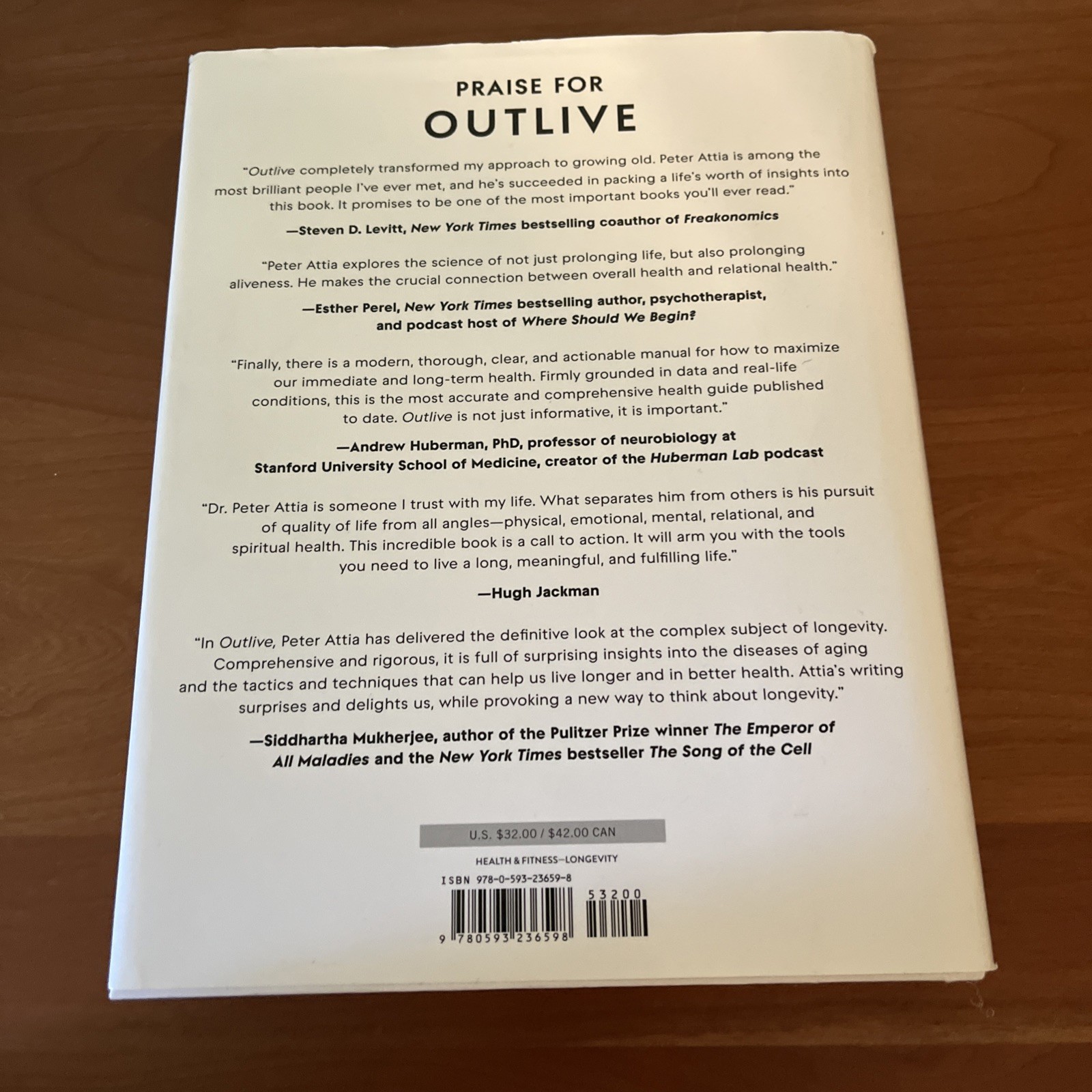 Outlive Author Peter Attia (2023,Hardback)