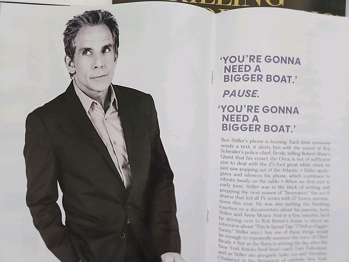 LA Times The Envelope Magazine Severance Ben Stiller & VARIETY Xtra Ed Ben+ Adam