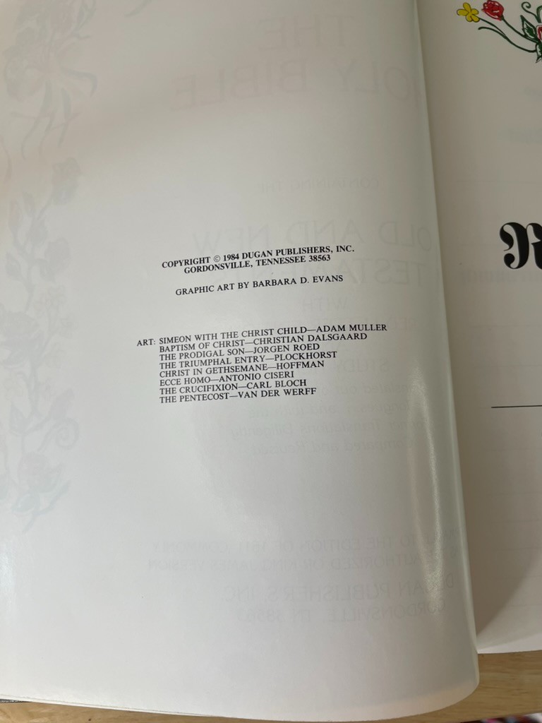VTG 1984 KJV Family Heirloom Holy Bible Red Letter Edition Black Faux Leather