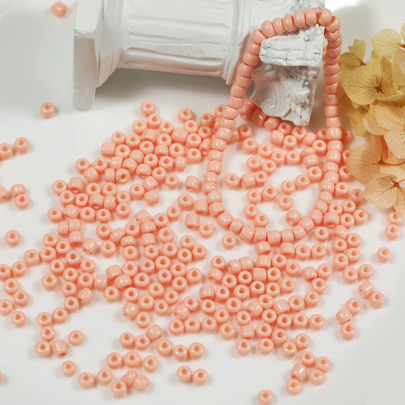 Light Pink Color 4mm Seed Beads About 1200pcs/100Grams in Bag, 6/0 Glass Craft B