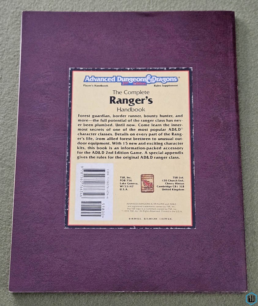 Complete Ranger’s Handbook (Advanced Dungeons & Dragons PHBR11) TSR 2136