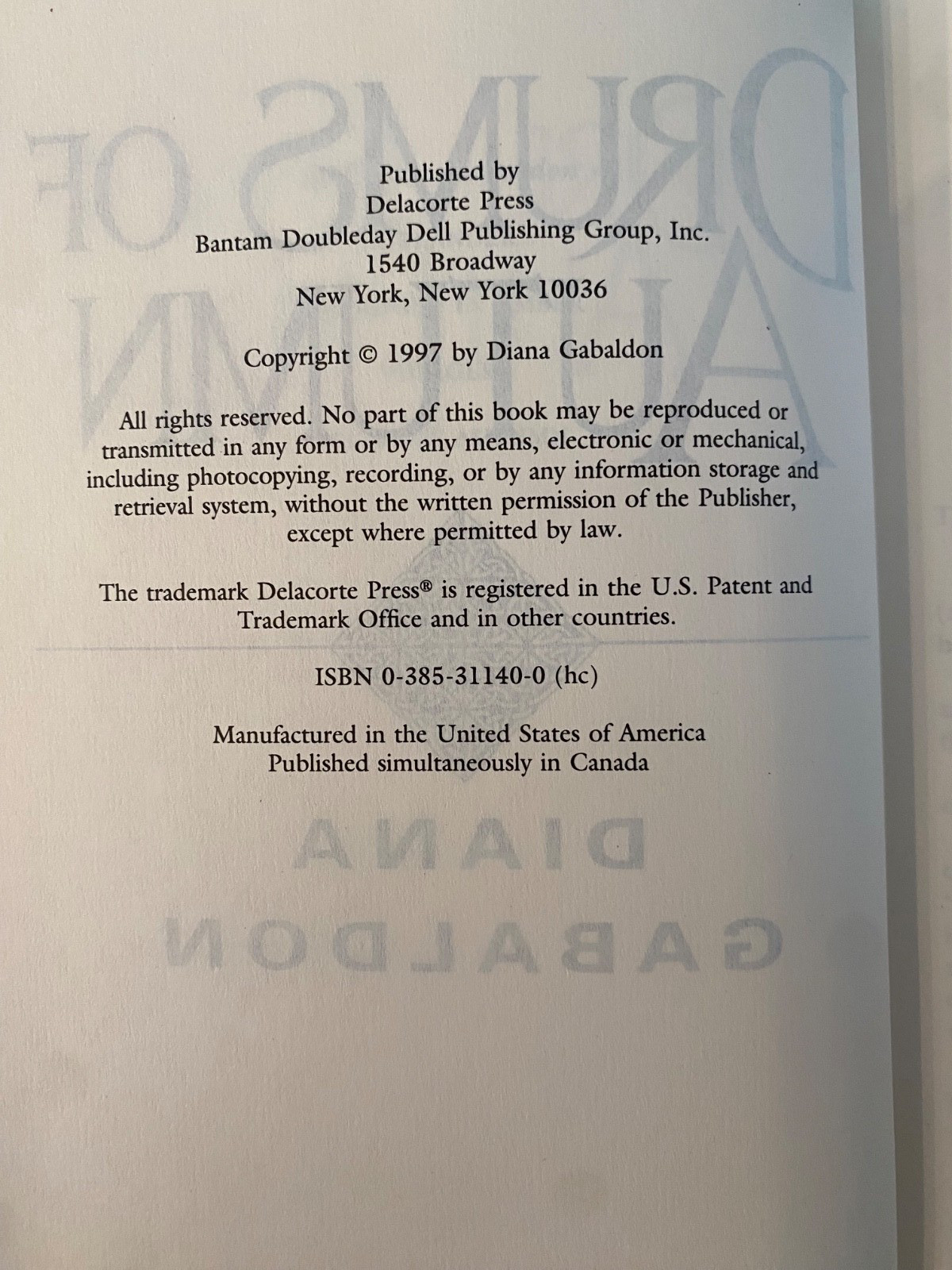 First Edition 1st Printing Drums of Autumn by Diana Gabaldon Outlander #4