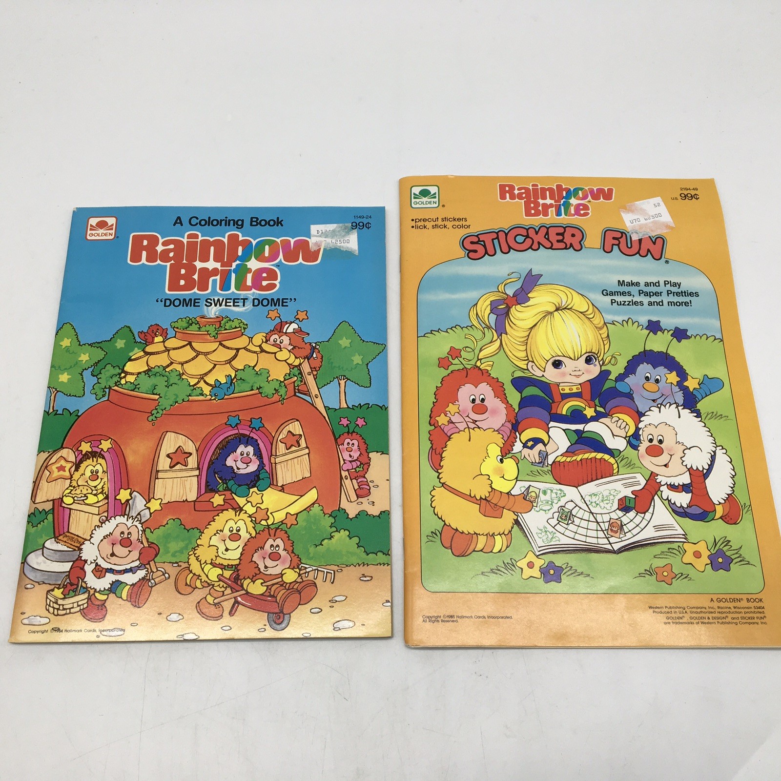 Rainbow Brite Coloring Book + Sticker Fun Golden Books Vtg 1984-85 UNUSED NOS