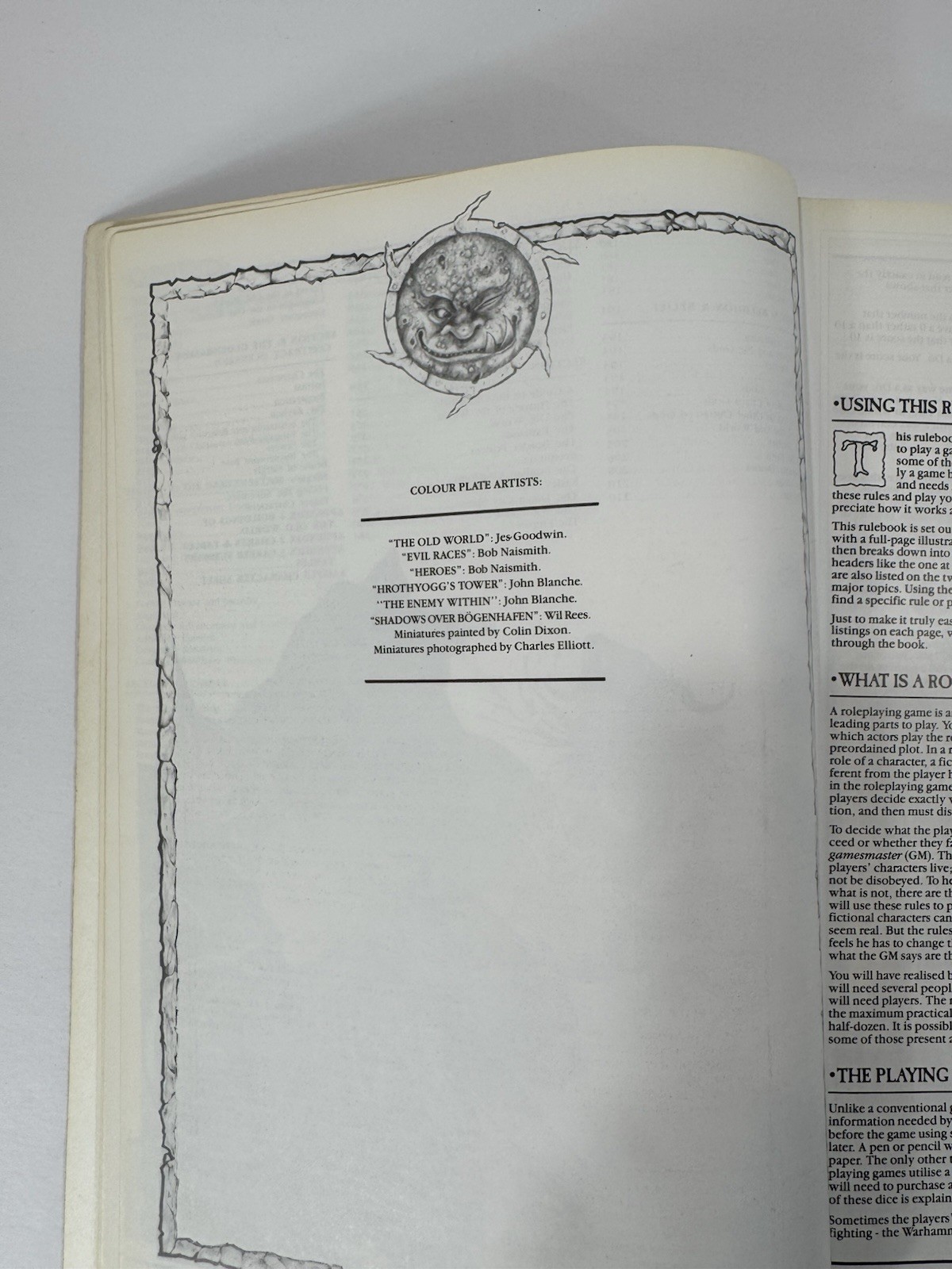 Warhammer Fantasy Roleplay RULEBOOK WFRP Games Workshop, 1988