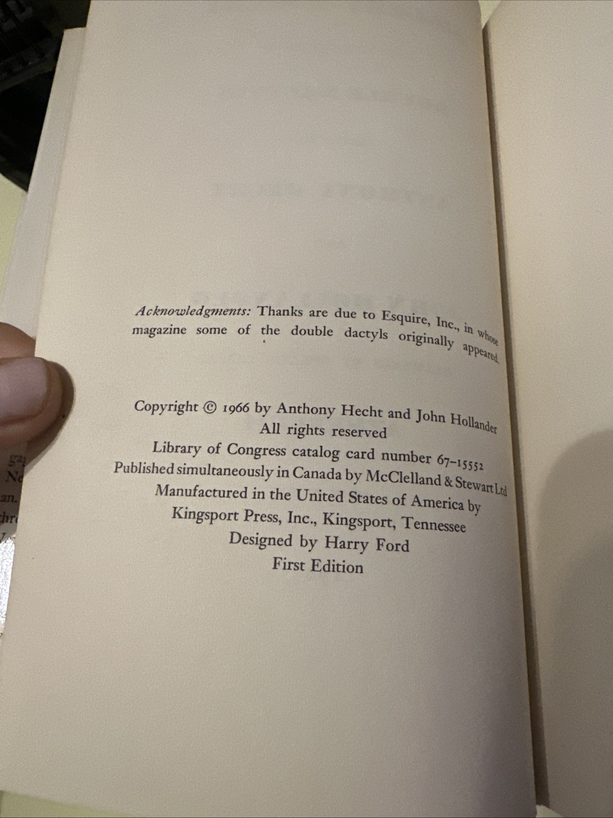 1966 FIRST EDTION JIGGERY POKERY A COMPENDIUM OF DOUBLE DACTYLS HC ANTIQUE BOOK