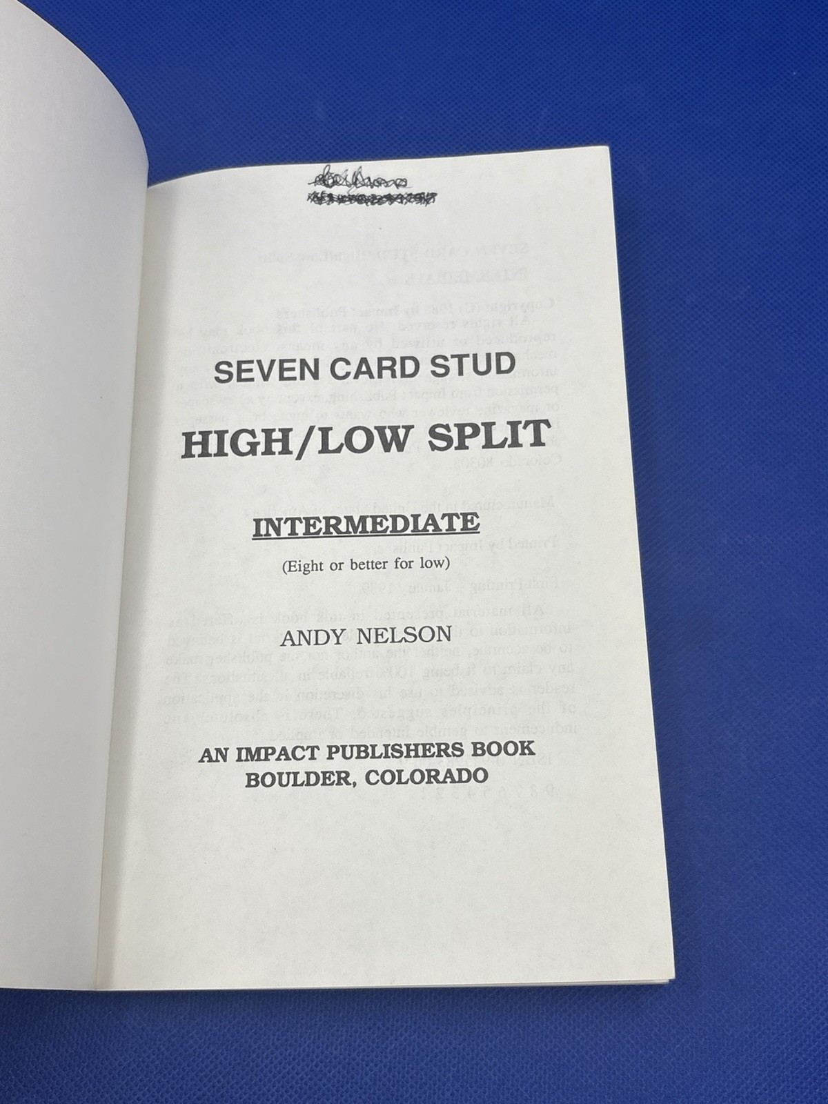 Vintage Rare 7 Card Stud Poker Casino Gambling Paperbacks, 5 Book Lot