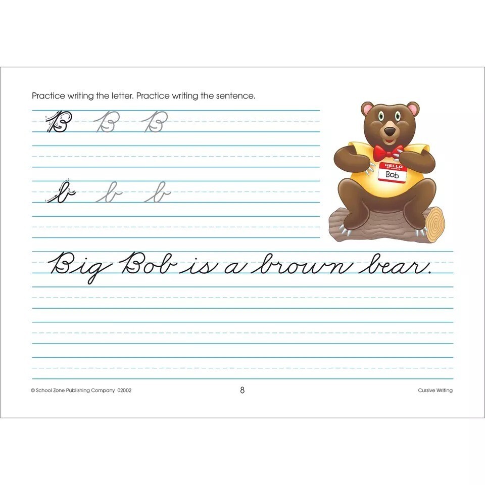 Cursive Workbook Writing Handwriting Practice Tracing Letters Ages 8 to 10