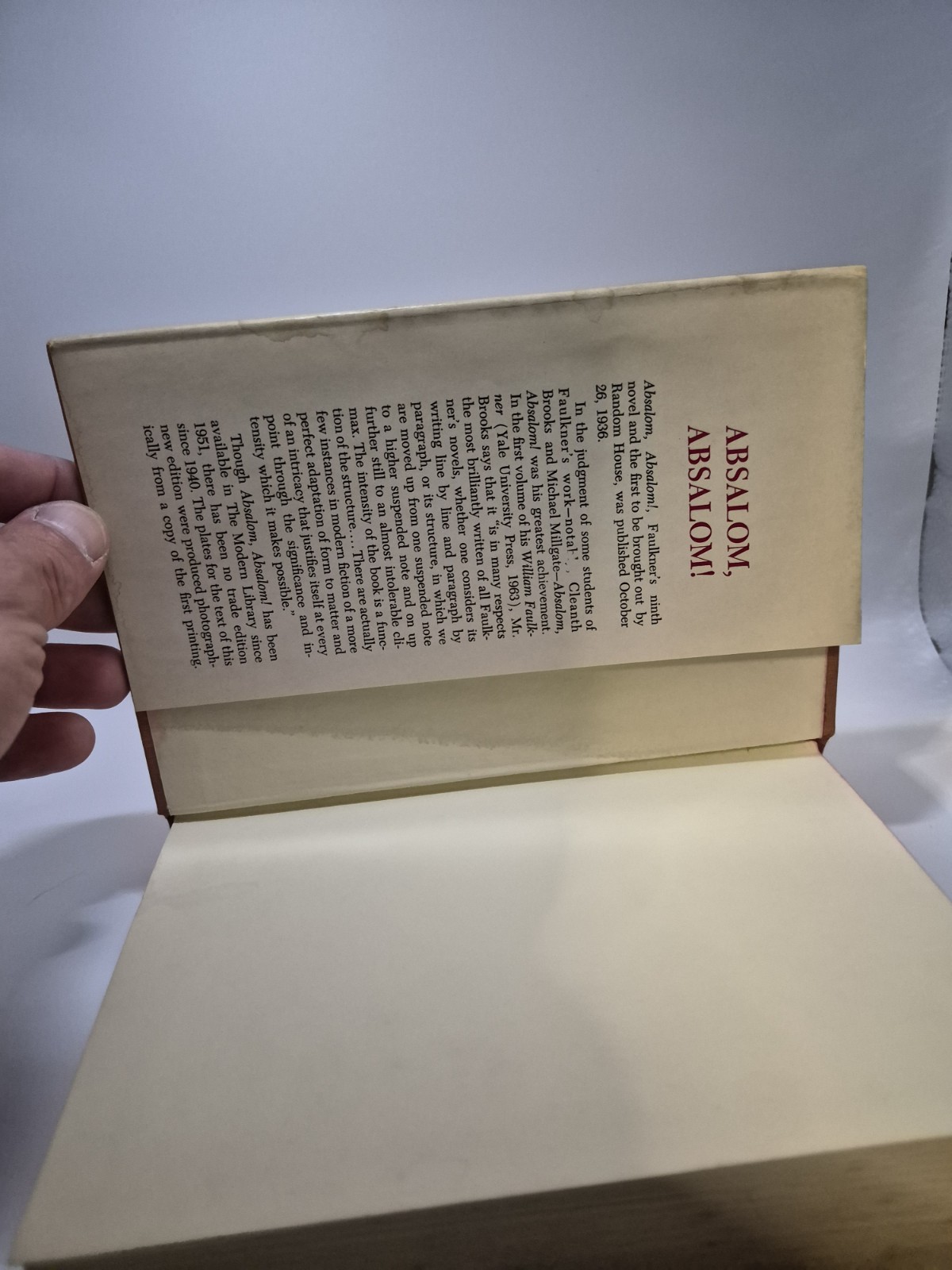 William Faulkner Absalom, Absalom! HC Random House 1936 W Dust Jacket