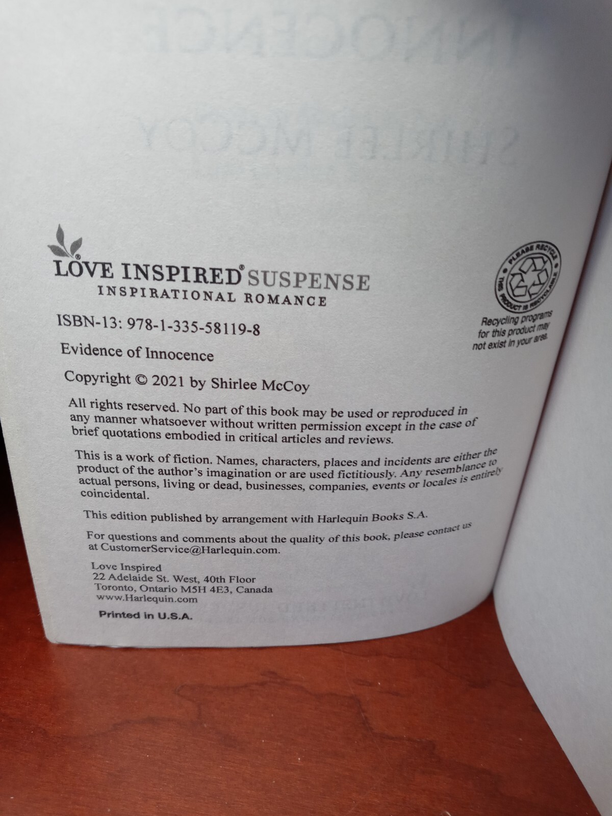 Evidence of Innocence by Shirlee McCoy (2021, Trade Paperback, Large Type /…