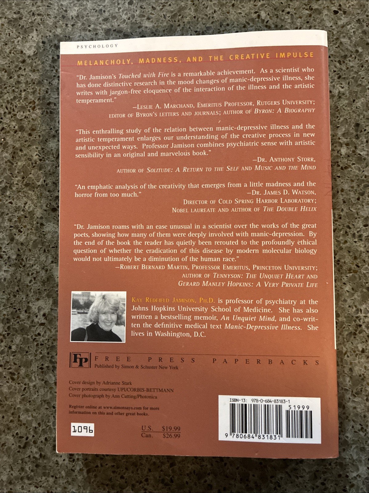 Touched with Fire by Kay Redfield Jamison (1996, Trade Paperback)