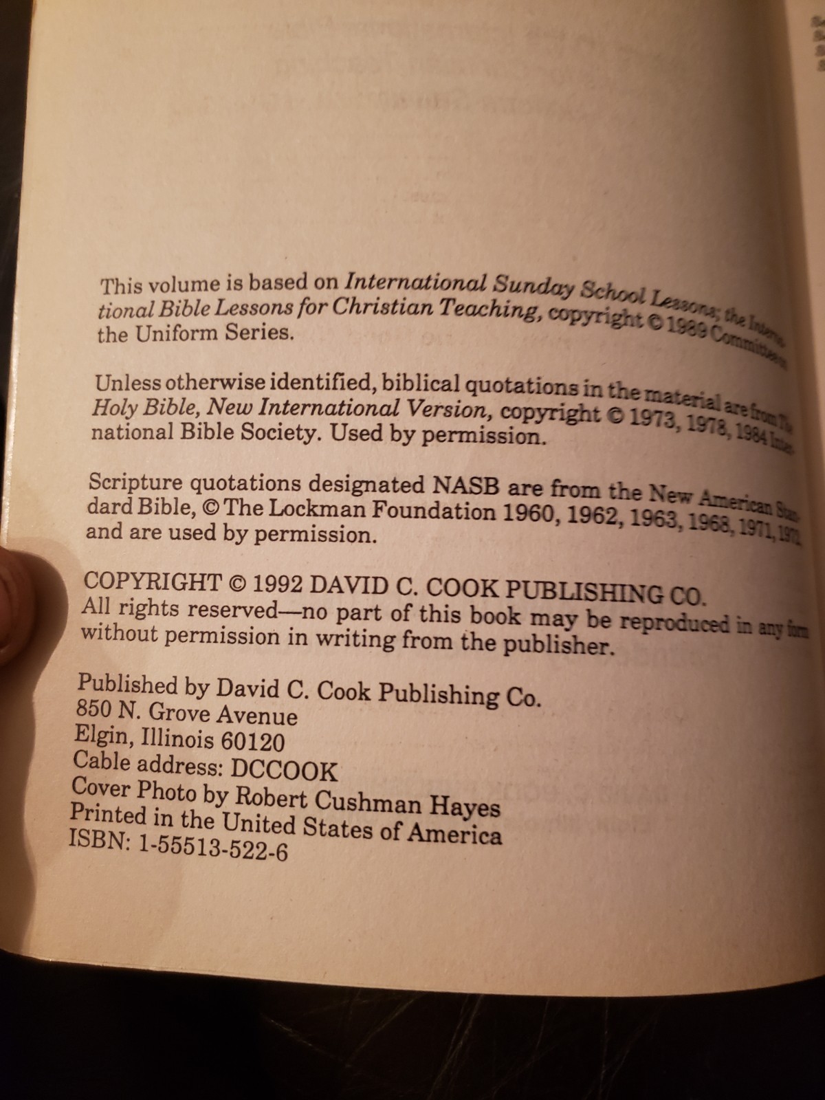 Peloubet’s Sunday School Notes, 1992-1993.