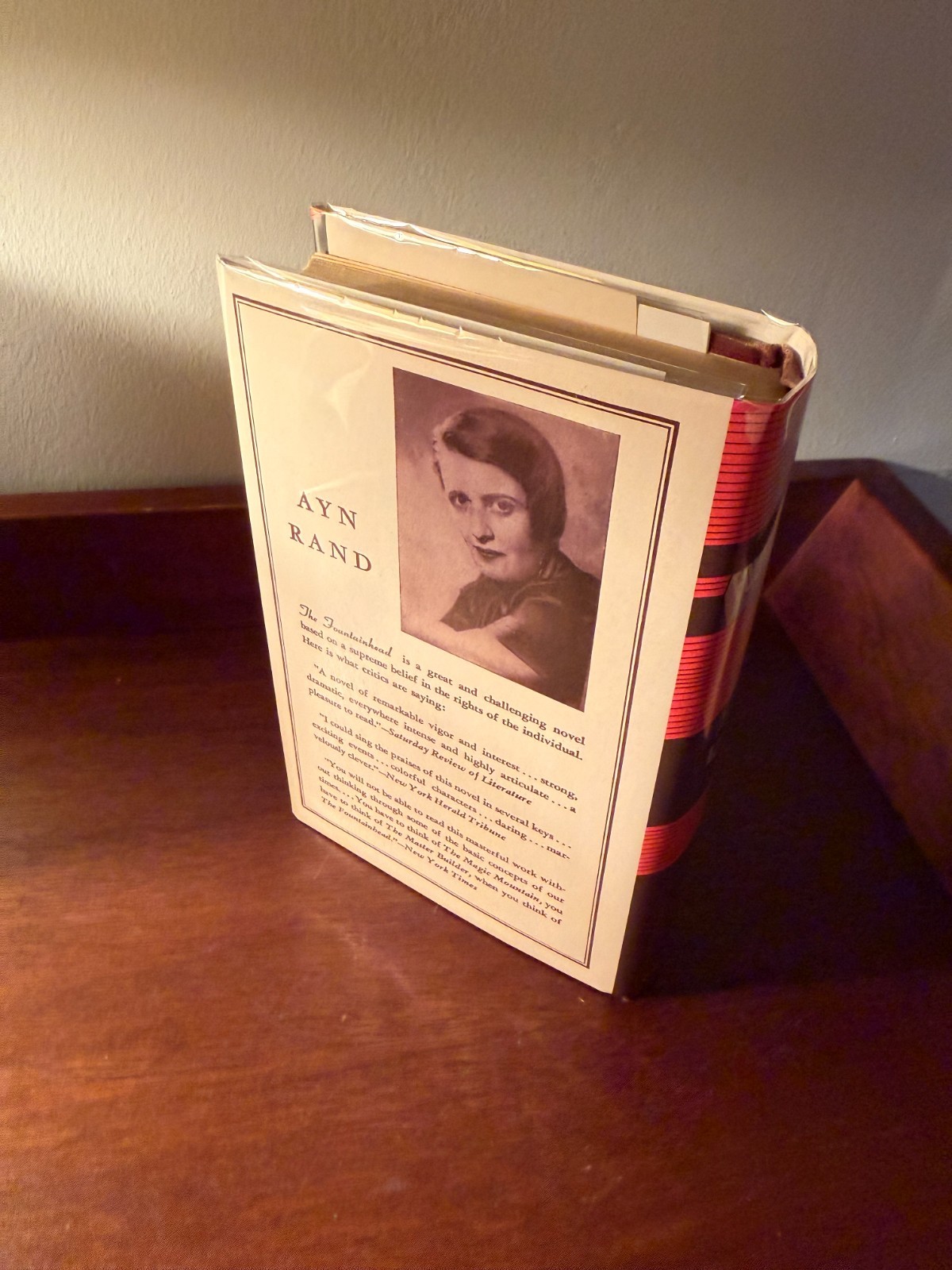 The Fountainhead Ayn Rand 1943 1st Ed Bobbs-Merrill Red Cloth HC Facsimile DJ
