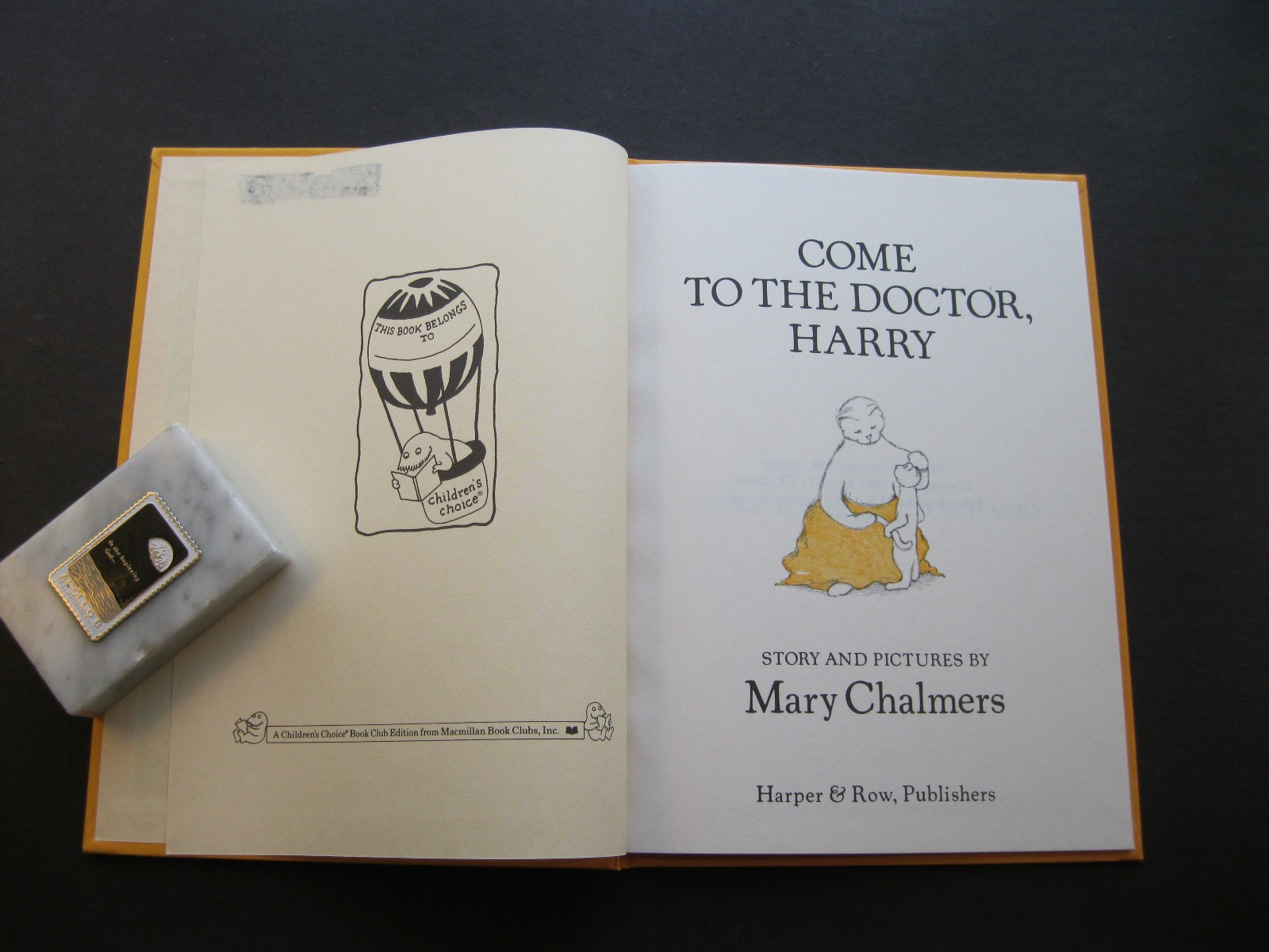 COME TO THE DOCTOR, HARRY Mary Chalmers 1981 hb cat tail hurt 7×9 VG