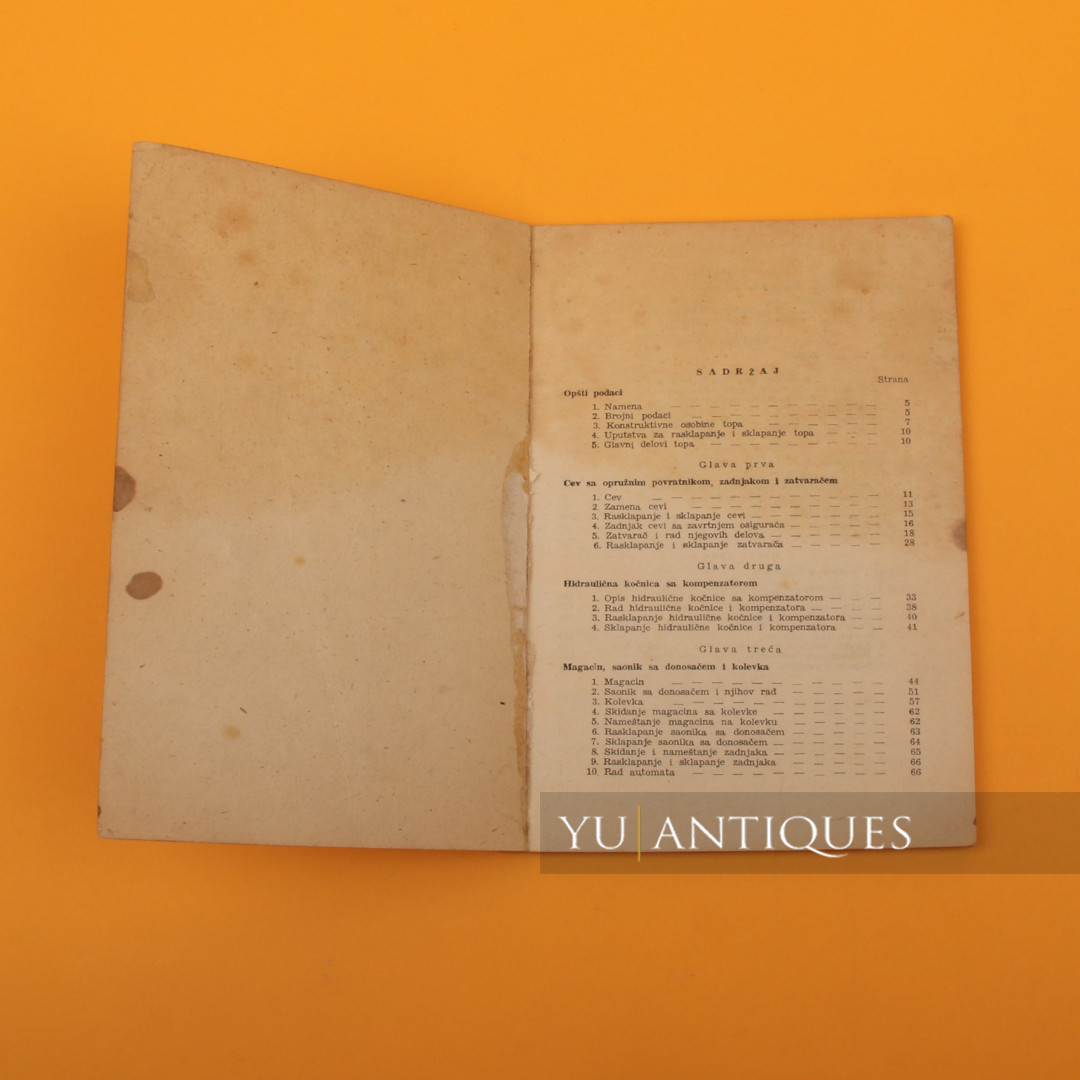 FNRY Federal People Republic Of Yugoslavia Book Rule 37mm Anti Aircraft Gun 1939