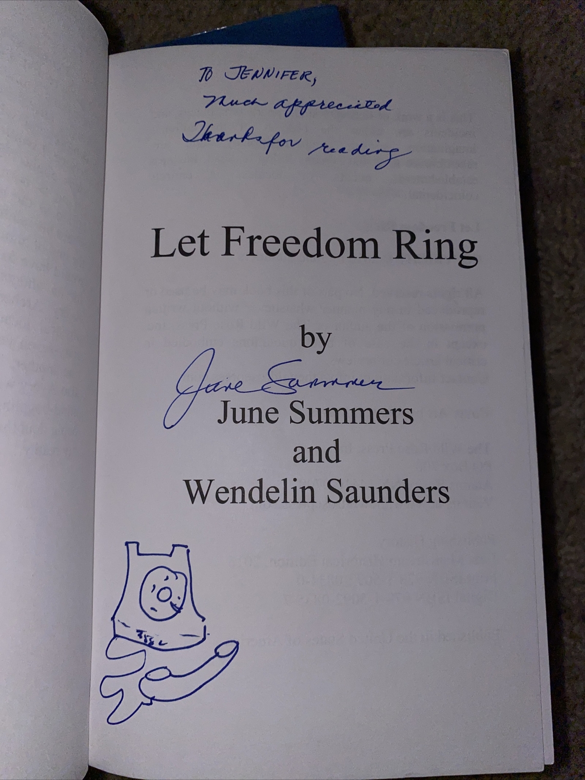 Let Freedom Ring by June Summers, AUTOGRAPHED, Excellent, Fast Free Shipping