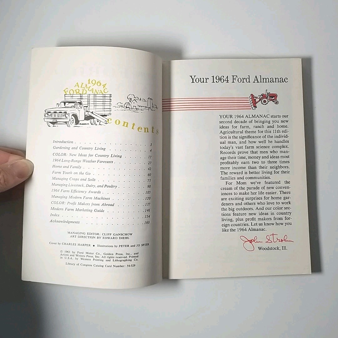 Vintage 1964 THE FORD ALMANAC For Farm Ranch And Home Golden Press