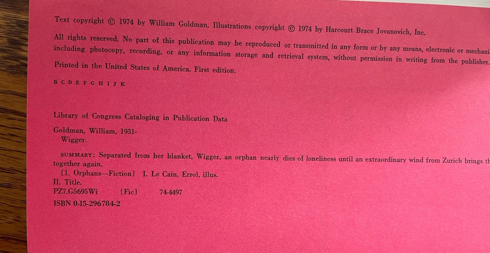 Gift Quality – 1st Edition of Wigger by William Goldman Hardcover w DJ