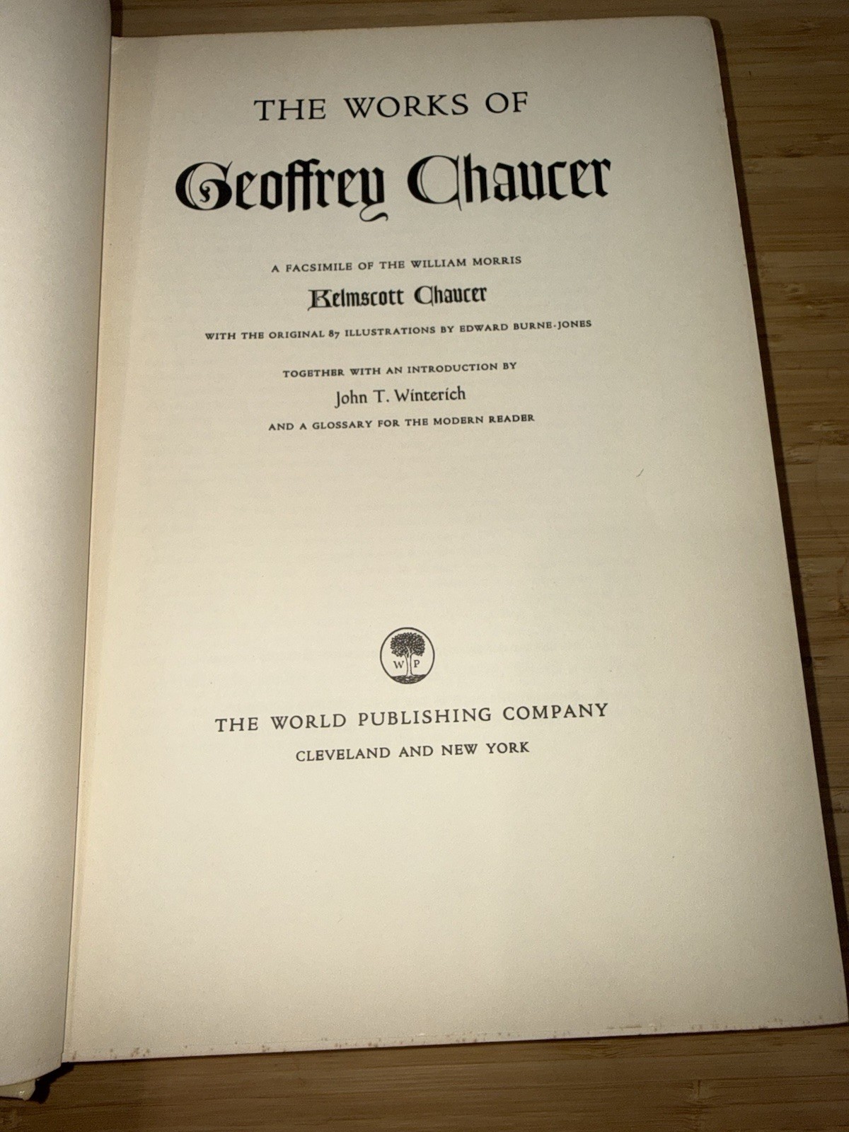 1958 Works of Geoffrey Chaucer Kelmscott Chaucer Facsimile William Morris Burn