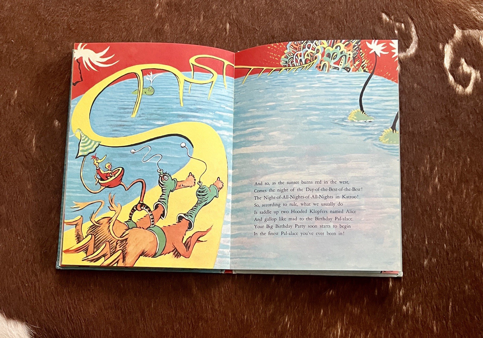 Dr. Seuss Happy Birthday To You! Vintage Hardcover Book 1959 Retro Illustration