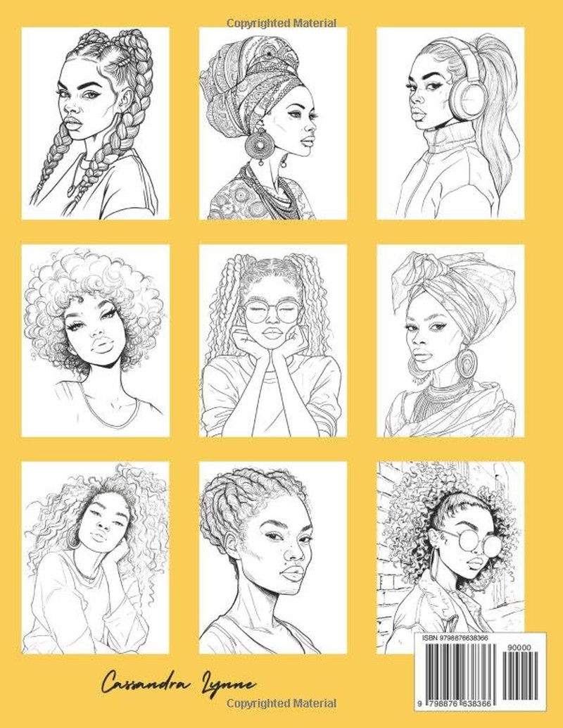 Black Women Coloring Book: Beautiful Coloring Book, 34 Portraits of Slaying Blac