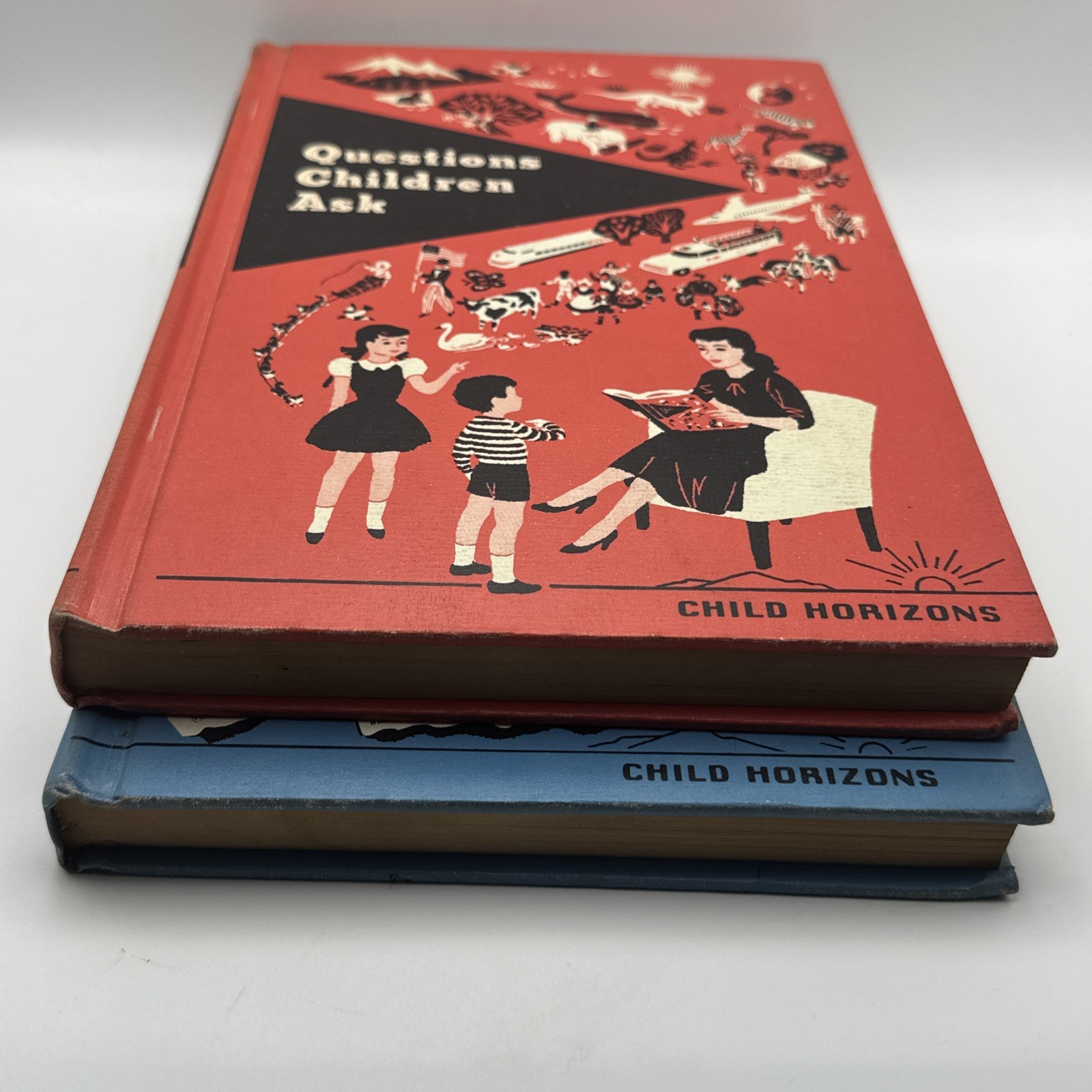 VTG 1960 CHILD HORIZONS Questions Children Ask & Guideposts BOOKS HC Educational