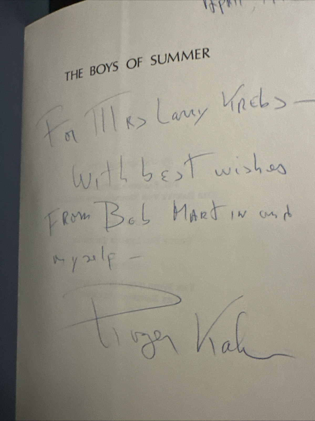Roger Kahn SIGNED “The Boys of Summer” 1st printing HC 1972 NOT Book Club