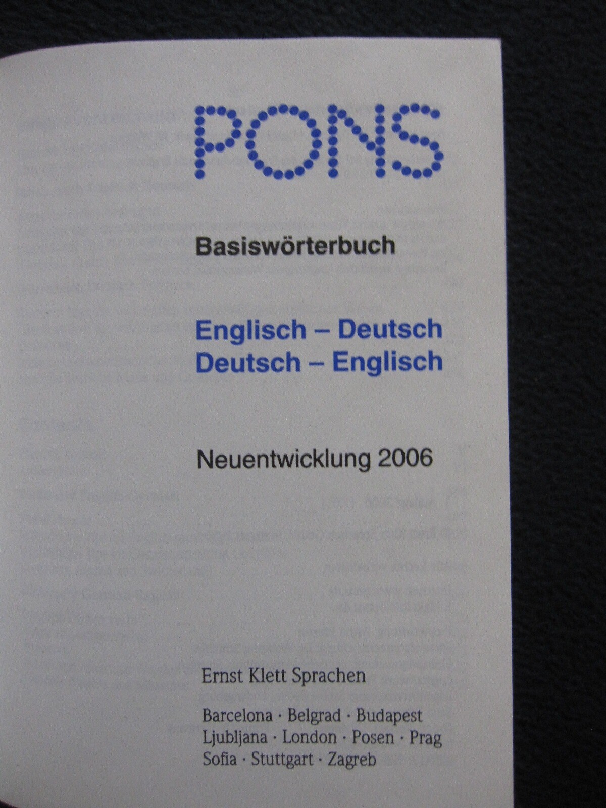 Pons Basiswörterbuch Englisch – Deutsch / Deutsch – Englisch. Rund 50.000 Sti..