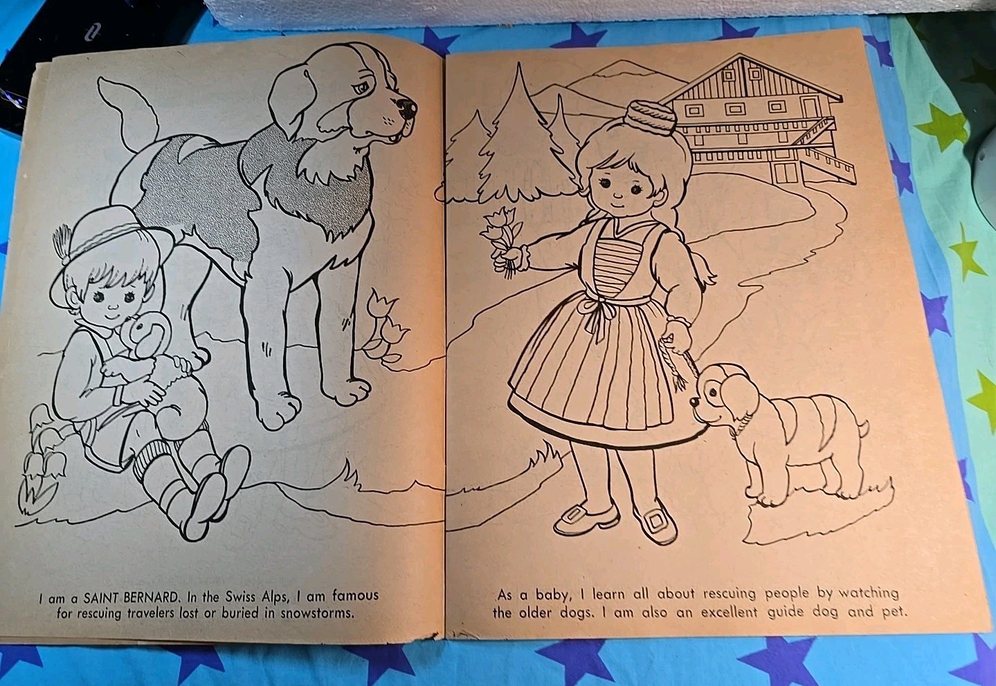 Vintage 1975 Giant Coloring Book “I LOVE DOGS” 11X14.5
