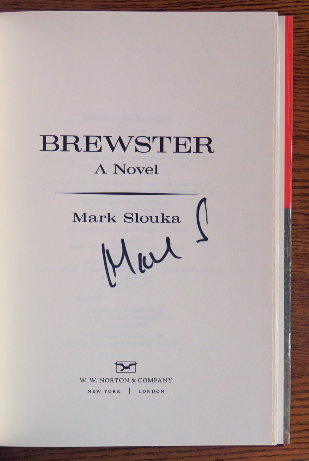 SIGNED 1st Slipcase~ BREWSTER: A NOVEL by Mark Slouka ~ Booklist Editors’ Choice