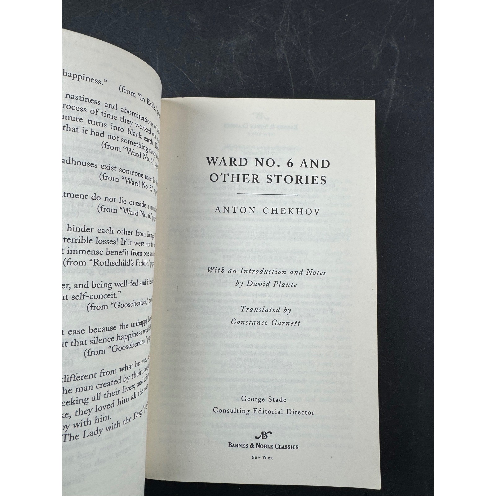 Ward No. 6 and Other Stories Anton Chekhov Barnes & Noble Classics