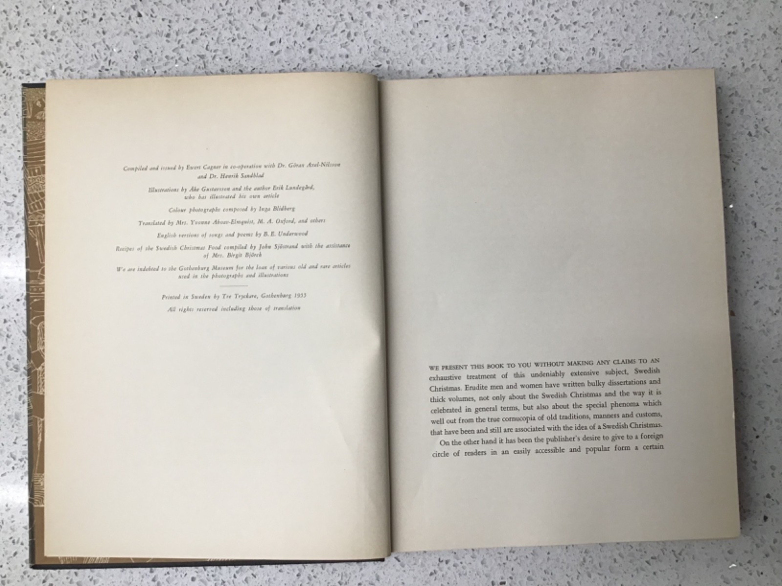 SWEDISH CHRISTMAS By Ewert Cagner Published by Tre Tryckare 1955 Hardcover