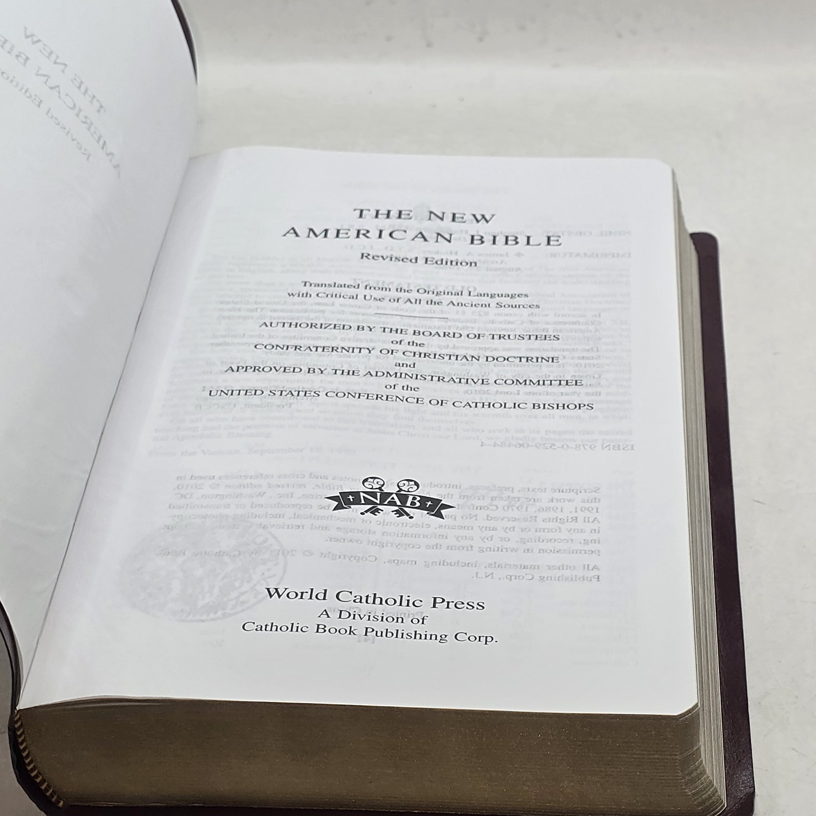 The New American Bible Catholic World Press Red Letter Edition
