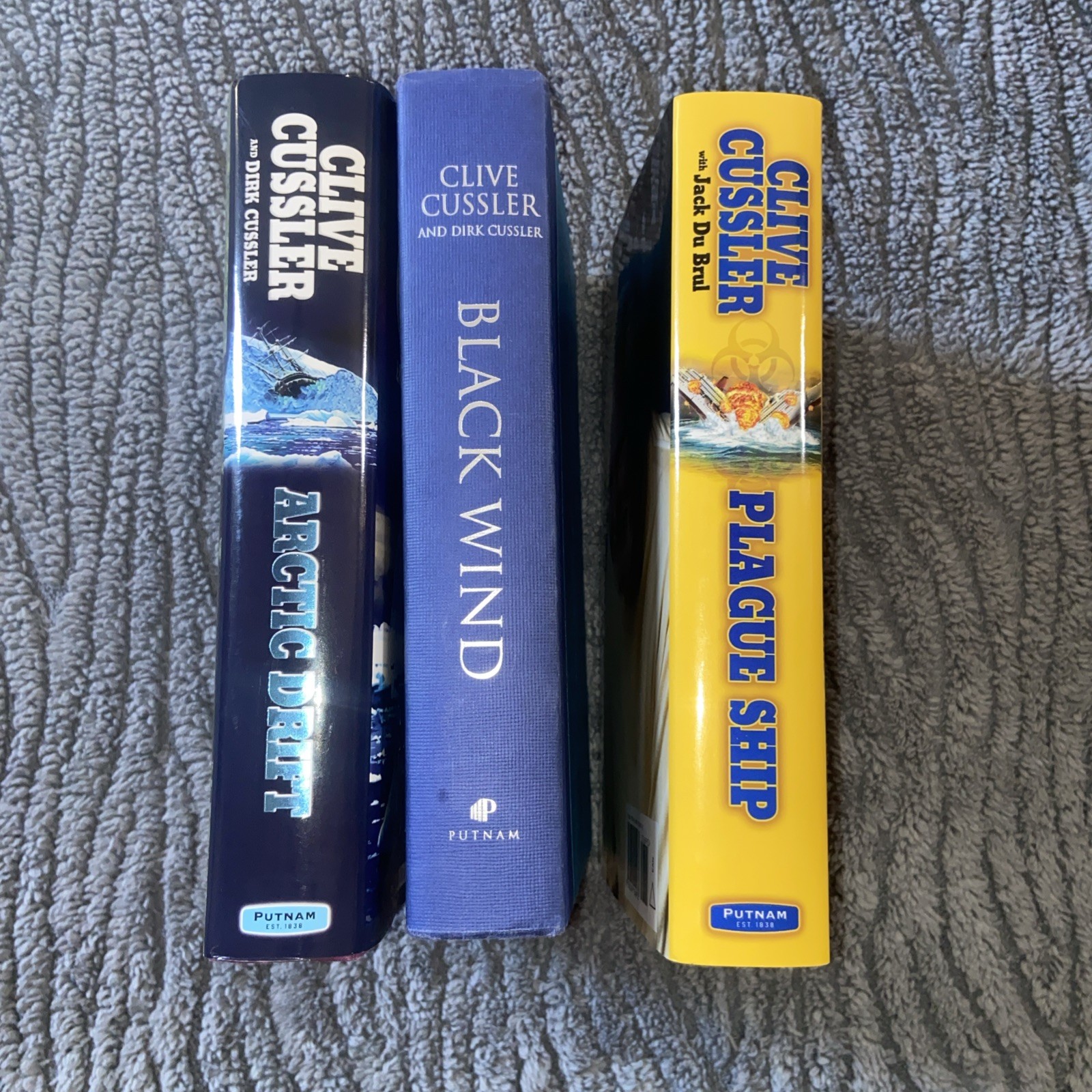 3 Novels By Clive Cussler & Jack Du Brul Plague Ship, Artic Drift, Black Wind
