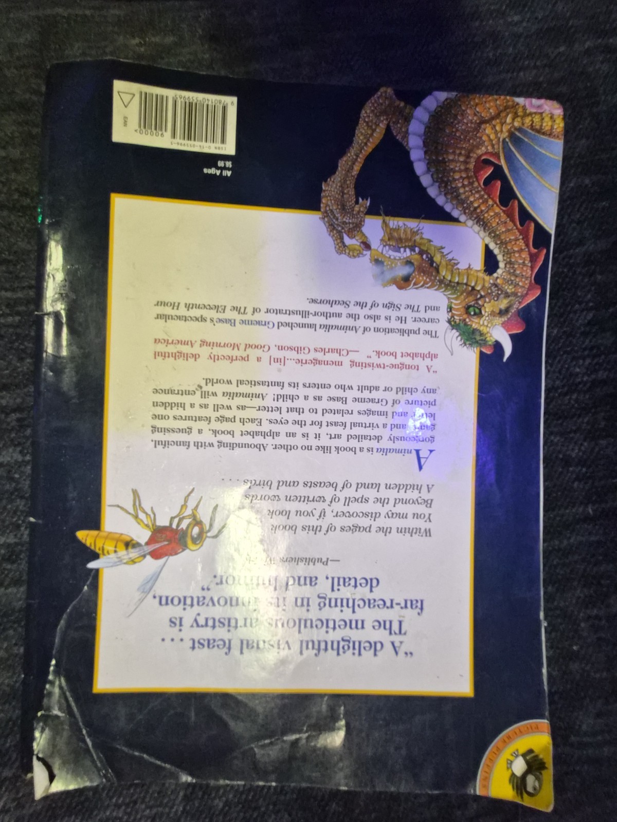 Animalia Graeme Base Illustrated Hardcover Picture Book Abrams Ages 4-8