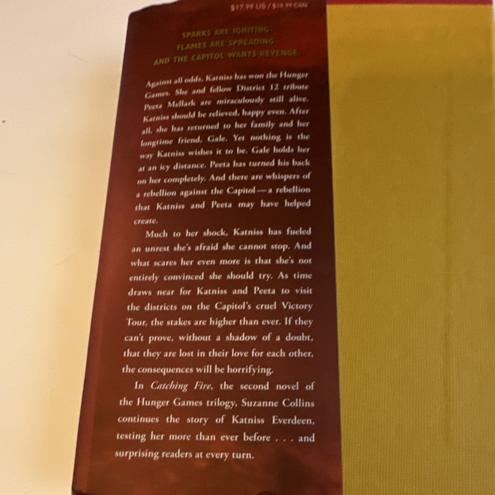 Suzanne Collins Hardcover Catching Fire The Hunger Games Series Dust Jacket