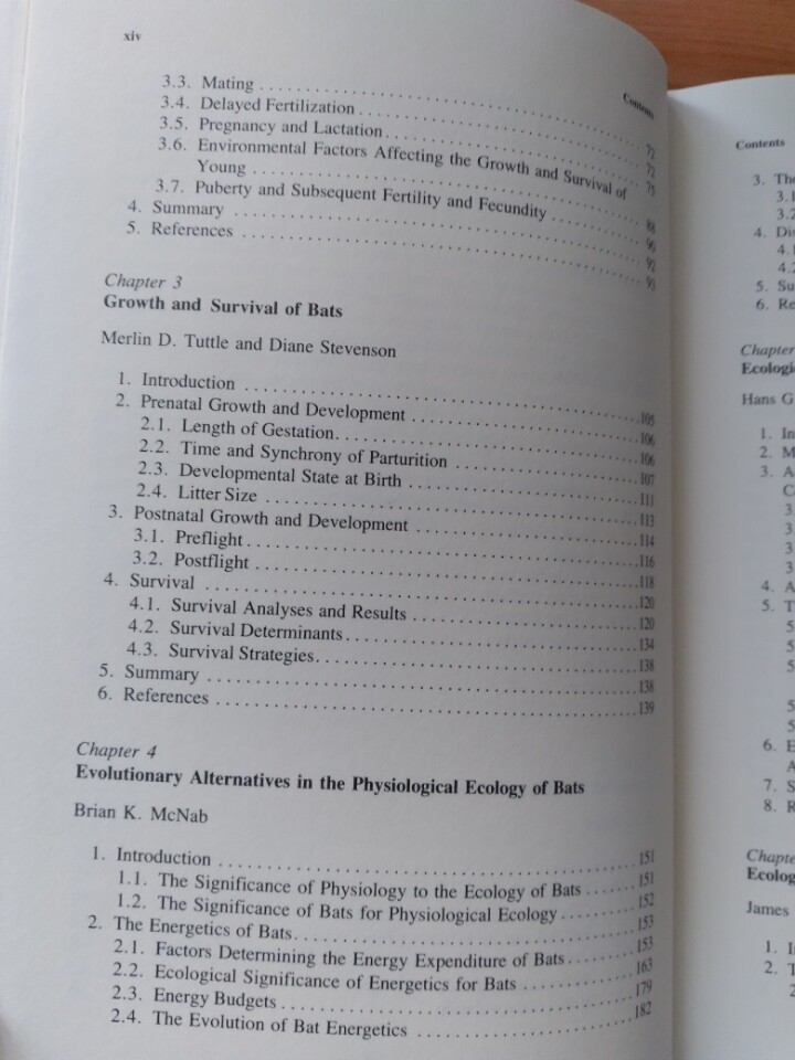 Ecology of Bats Kunz 1982