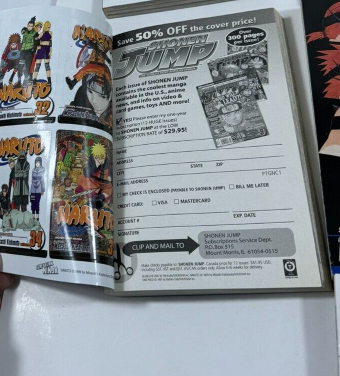 Naruto Manga Masashi Kishimoto English Lot 29-34 38-46 48 Viz Media Bookmarks