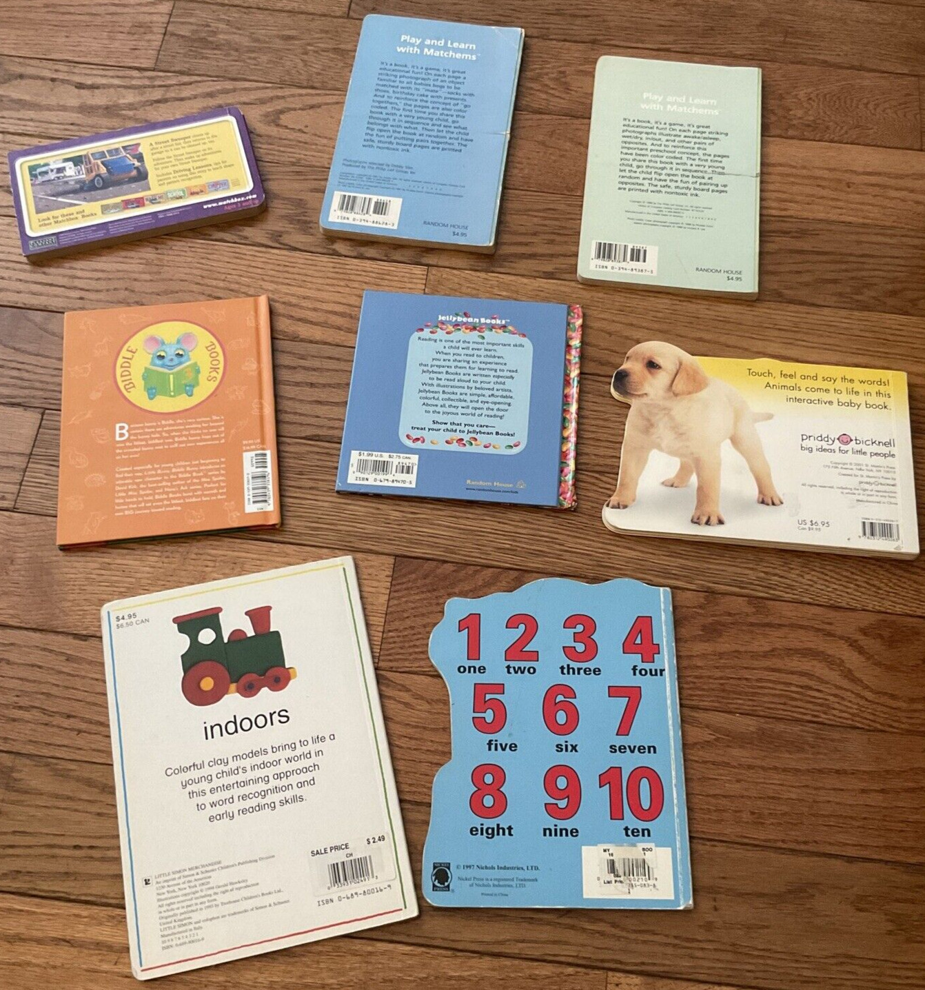 LOT of 8 Board Style Book Kids Toddler Baby Learning/ Numbers/ Dogs/ Big Small