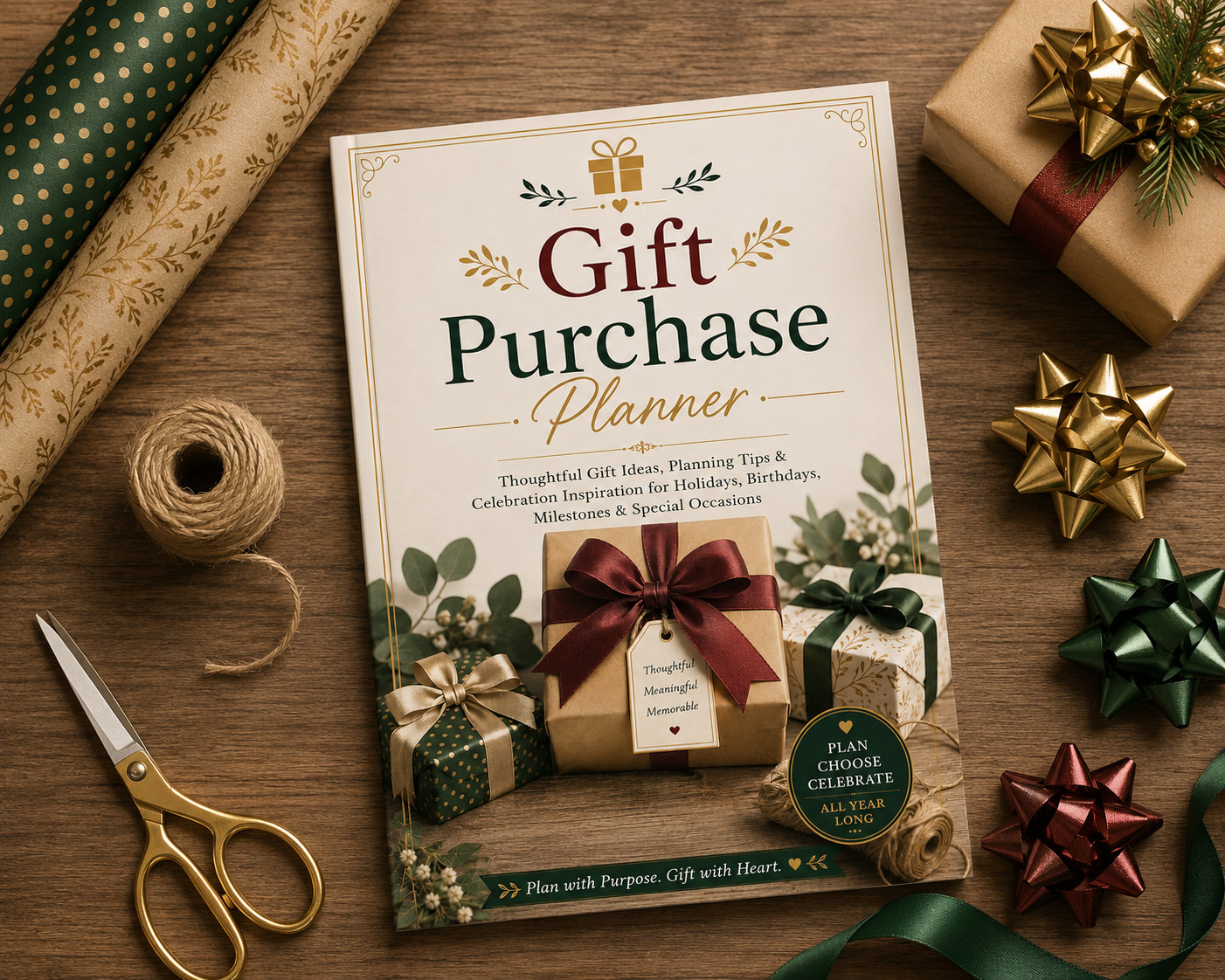 Gift Purchase Planner Giving Guide for Birthdays, Holidays & Special Occasion