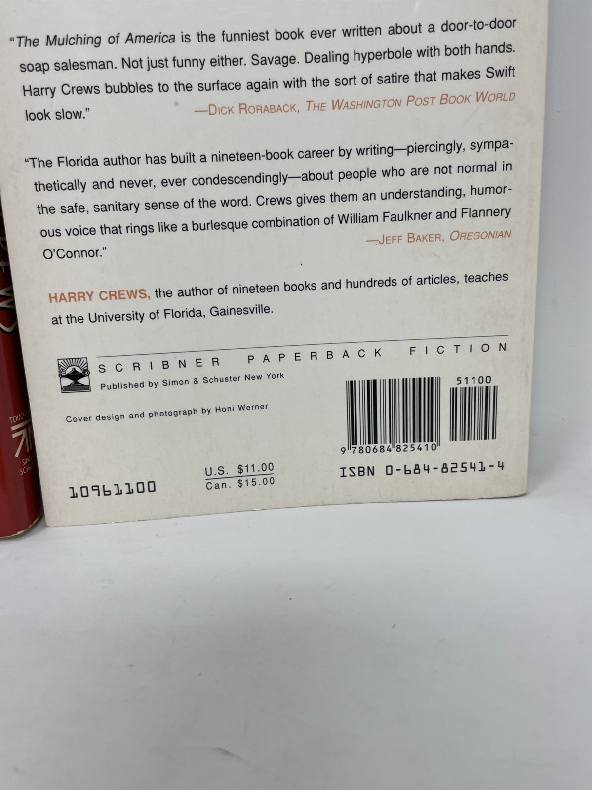 Lot 2 Harry Crews Scarlover and Mulching of America Trade Paperbacks 1992 1996