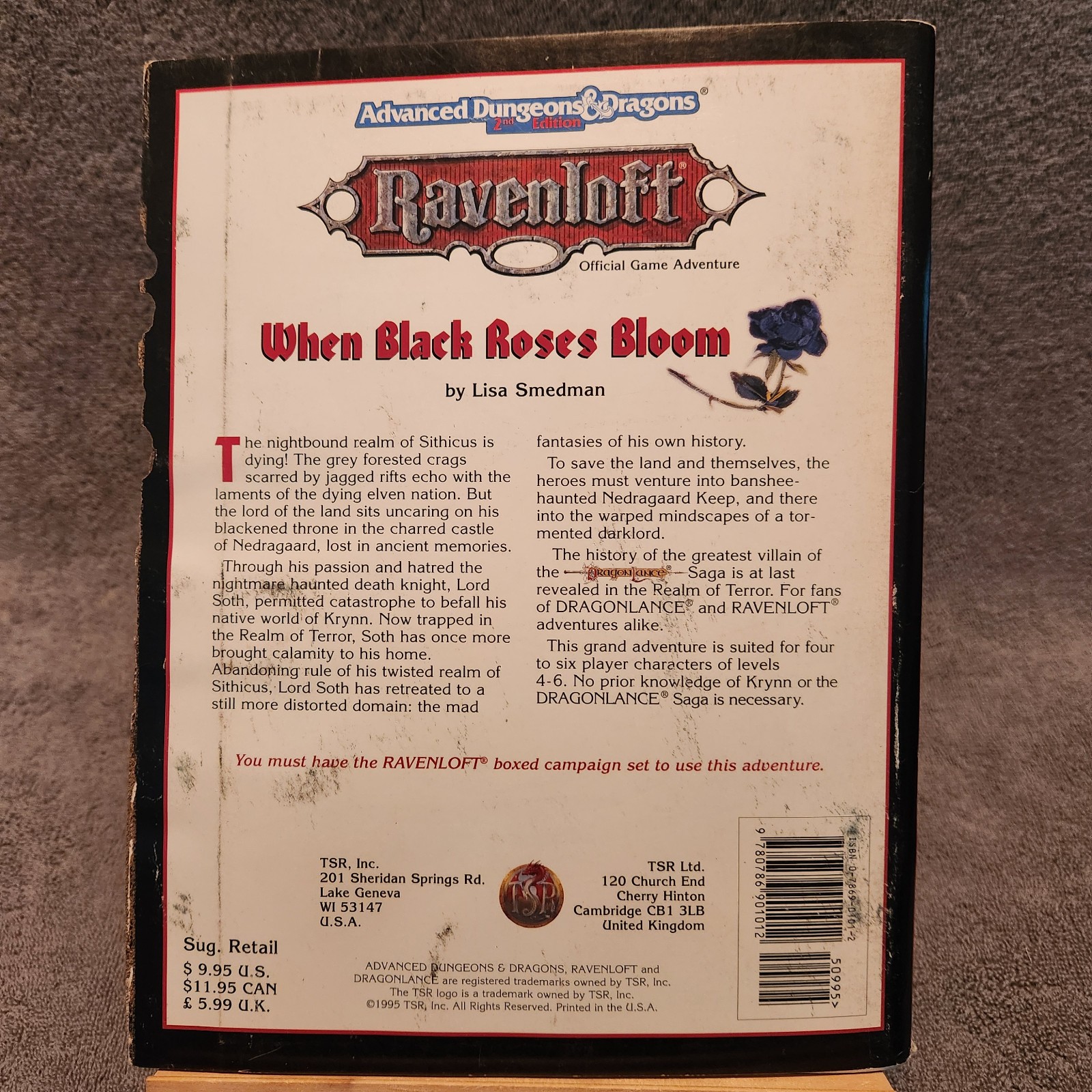 When Black Roses Bloom Ravenloft #9476 AD&D Dungeons and Dragons – with map