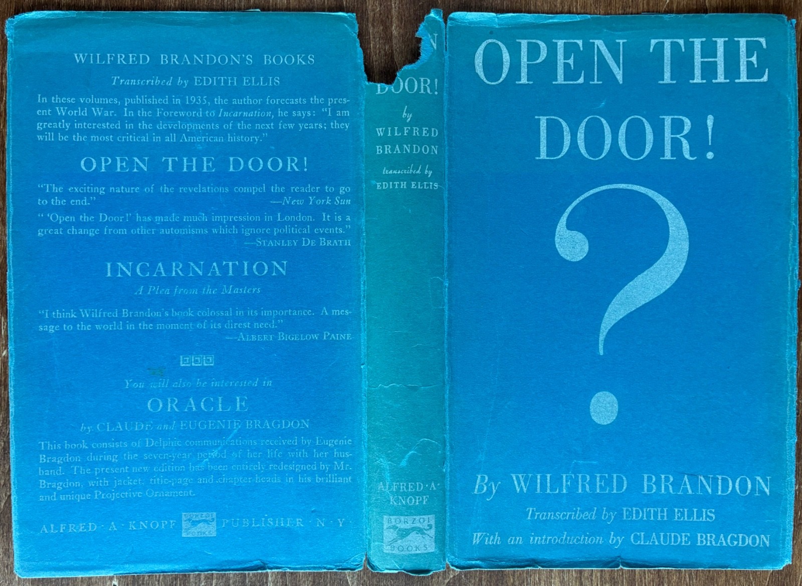 Open the Door! Wilfred Brandon 1938 (W. D. Gann Reading List) Philosophy HC/DJ