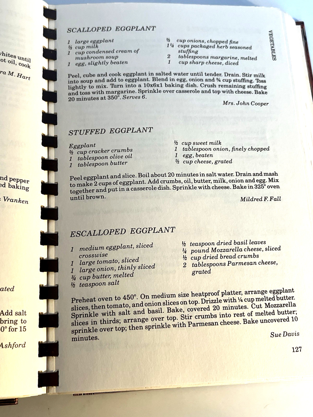 Yesterday, Today and Tomorrow Vintage Cookbook 1979 10th Printing Baddour Center