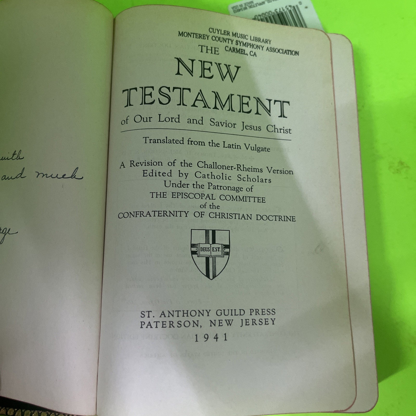 The New Testament by Catholic Scholars 1941 Victorian Cover