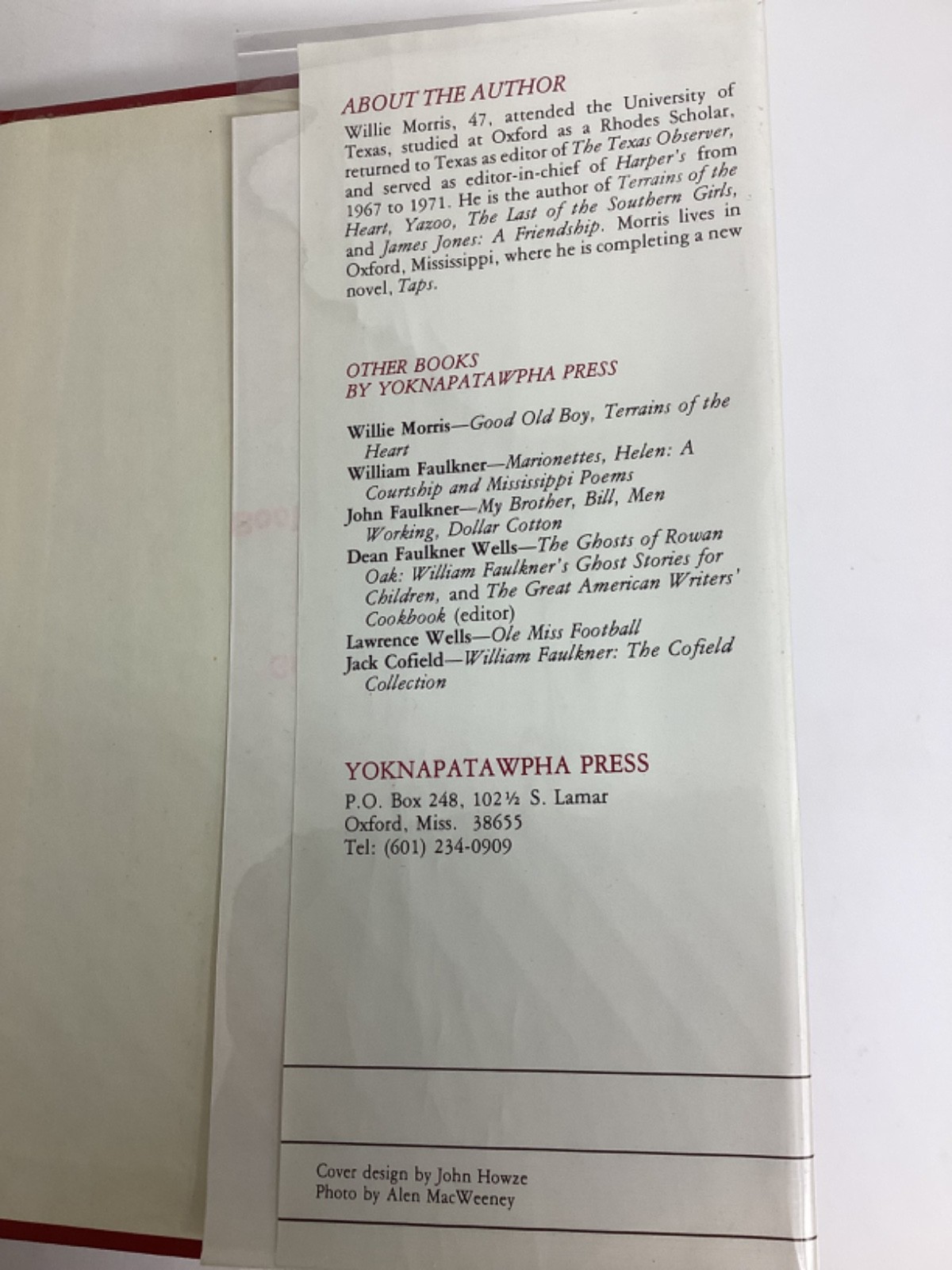Willie Morris NORTH TOWARD HOME Signed Yoknapatawpha Press Square Books. Beauty!